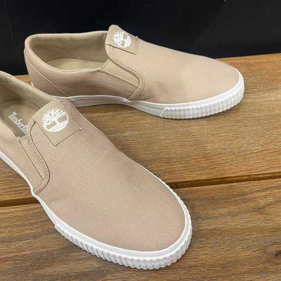 TIMBERLAND MEN\'S MYLO BAY LOW SLIP ON SNEAKER LIGHT BEIGE CANVAS A6645 ALL SIZES main image 6